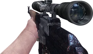 Sniper Rifle Aiming First Person View PNG