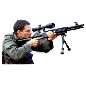 Sniper Rifle In Action Pose PNG Ism PNG