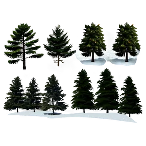 Snow-capped Mountain Trees PNG Xnn30