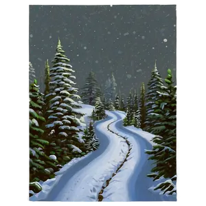 Snow-capped Trail Path PNG 06202024