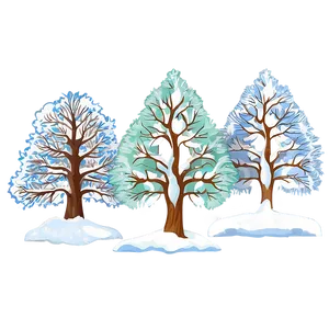 Snow Clad Trees PNG Mvu99