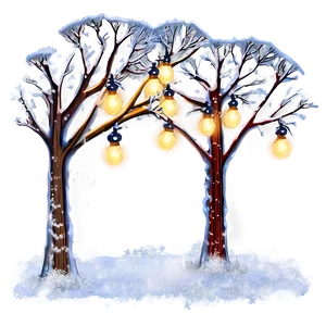 Snow Covered Christmas Lights PNG Lkr8