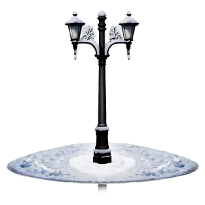 Snow-covered City Lamp Post PNG 04292024