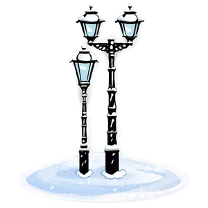 Snow-covered City Lamp Post PNG Lsu