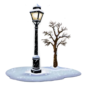 Snow-covered City Lamp Post PNG Vdk