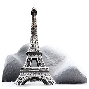 Snow-covered Eiffel Tower Png 05212024 PNG image
