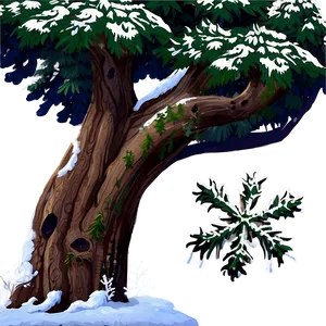 Snow-covered Giant Tree PNG 06262024 PNG
