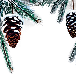 Snow Covered Pine Cones PNG 04292024