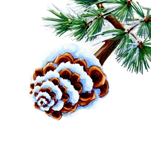Snow-covered Pine Cones PNG 06252024 PNG