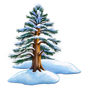 Snow-covered Pine Tree PNG Gup