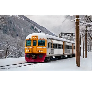Snow-covered Train PNG 05212024