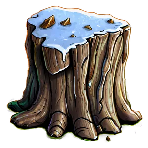 Snow Covered Tree Stump Png 06132024 PNG image