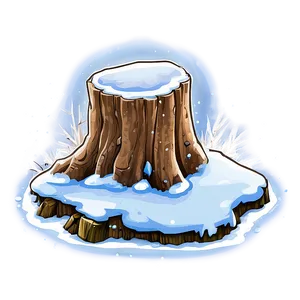 Snow Covered Tree Stump Png 06132024 PNG image