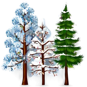 Snow Decorated Trees PNG 06292024
