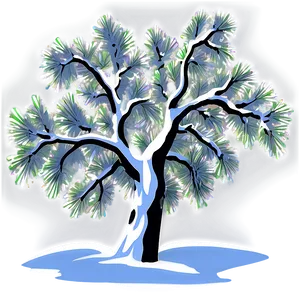 Snow Draped Tree Png 06212024 PNG image