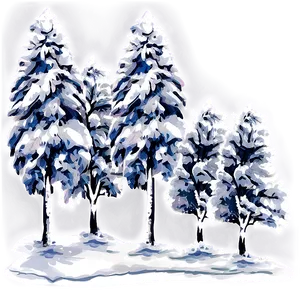 Snow Draped Winter Trees PNG 5