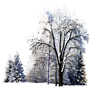 Snow Draped Winter Trees PNG Ckg