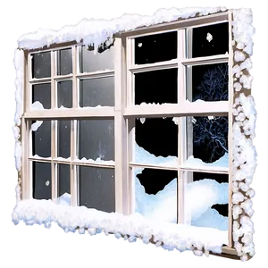 Snow Encrusted Window PNG 13