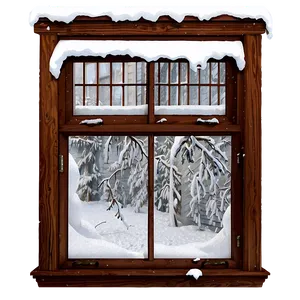 Snow Encrusted Window PNG 27