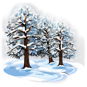 Snow Enveloped Trees PNG 06292024