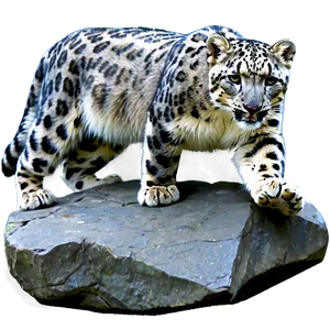 Snow Leopard Climbing Rocks Png 79 PNG image