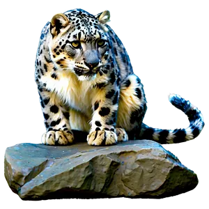 Snow Leopard Climbing Rocks Png Aka PNG image