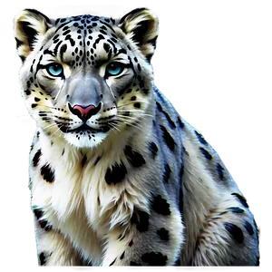 Snow Leopard Illustration PNG 9