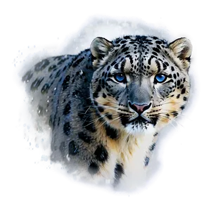 Snow Leopard In A Snowstorm Png 52 PNG image