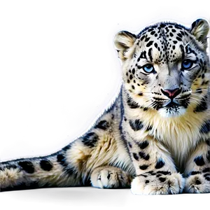 Snow Leopard In A Snowstorm PNG Eba