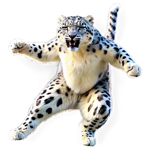 Snow Leopard In Action Sequence PNG 10