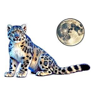 Snow Leopard In Moonlight PNG 63