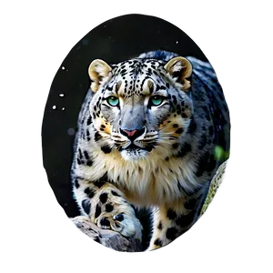 Snow Leopard In Moonlight PNG Imw62