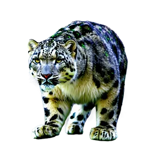 Snow Leopard In Mystic Forest PNG 06122024
