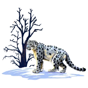 Snow Leopard In Mystic Forest Png 54 PNG image