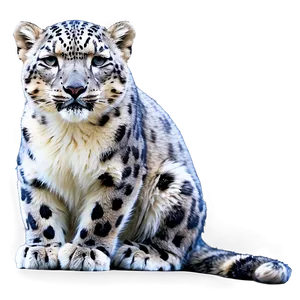 Snow Leopard In Zen Pose Png Smw PNG image