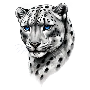 Snow Leopard Sketch Art PNG Dqt