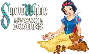 Snow White And Animal Friends PNG image