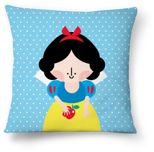 Snow White Animated Cushion Design PNG image