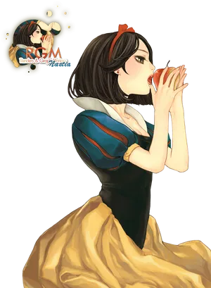 Snow White Biting Apple PNG image