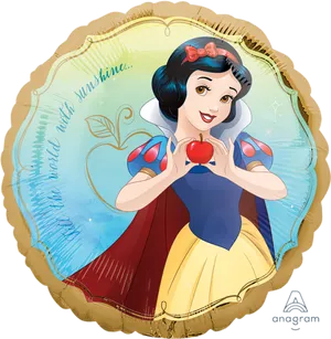 Snow White Holding Apple PNG image