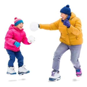 Snowball Fight Fun Png Uih29 PNG image