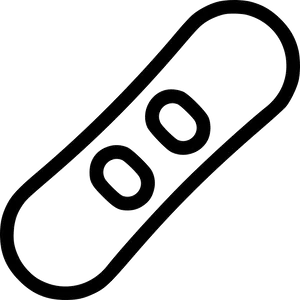 Snowboard Icon Simple Blackand White