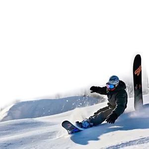 Snowboard In Snow PNG Qrb62