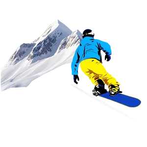 Snowboard On Mountain PNG Pqw93