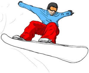 Snowboarder Carving Turn Illustration