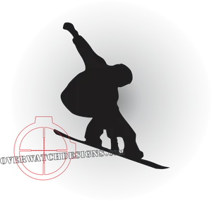 Snowboarder Silhouette Graphic PNG image