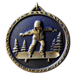 Snowboarding Medal PNG 05252024