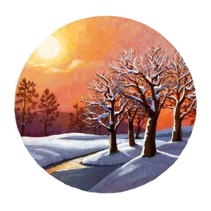 Snowfall At Sunset PNG Gbg8 PNG
