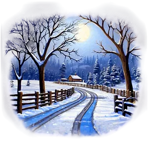 Snowfall Country Road Png 43 PNG image