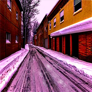 Snowfall In Alleyway Png 67 PNG image